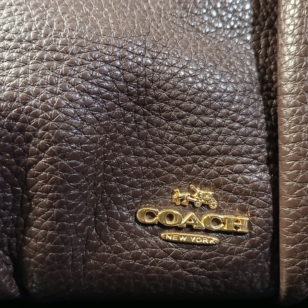FINAL SALE! Coach Lily Pebbled Leather Shoulder Bag - Oxblood - Picture 5 of 13